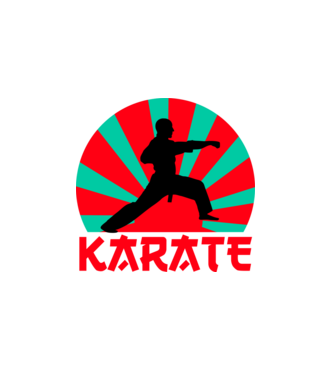 KARATE minta fehér pólón