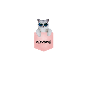Meowsome! minta fehér pólón
