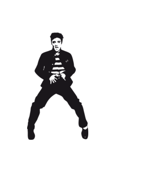 Elvis Presley minta fehér pólón