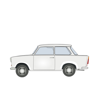 Trabant 601 minta fehér pólón