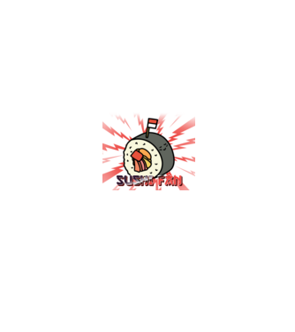 SUSHI RAJONGÓ minta fehér pólón