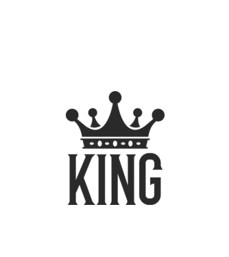 KING (páros minta, a Queen-t keresd a leírásban) minta királykék pólón