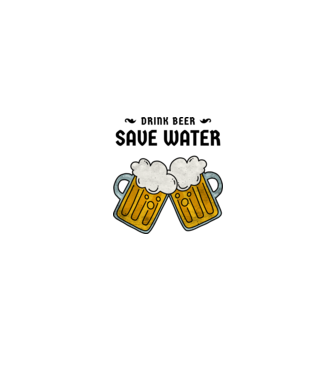 Drink Beer, Save Water minta fehér/piros pólón