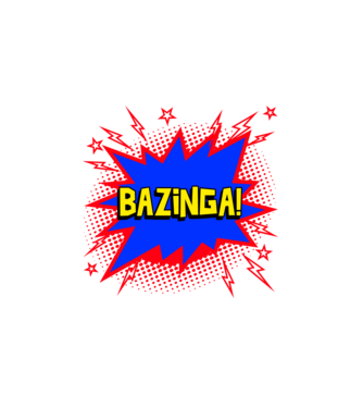 BAZINGA! minta fehér pólón