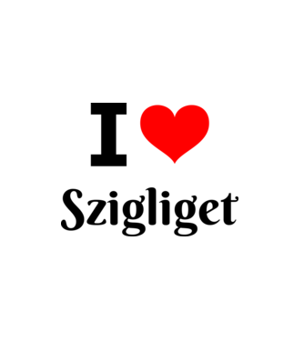 I love Szigliget minta fehér pólón