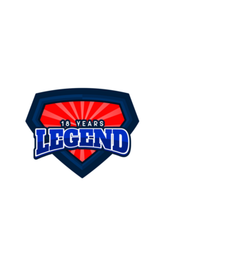 18 YEARS LEGEND minta fekete pólón