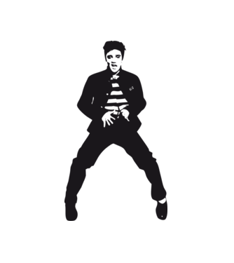 Elvis Presley minta fehér pólón