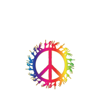Love Peace minta fehér pólón