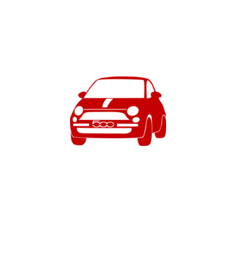 Fiat 500 minta szürke pólón