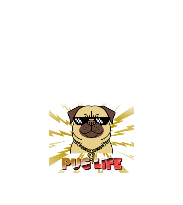 PUG LIFE minta fekete pólón