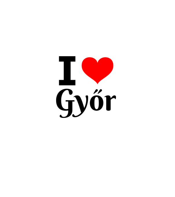 I love Győr minta fehér pólón