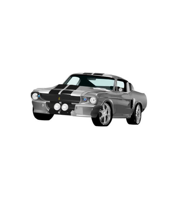 Ford Mustang minta fehér/piros pólón