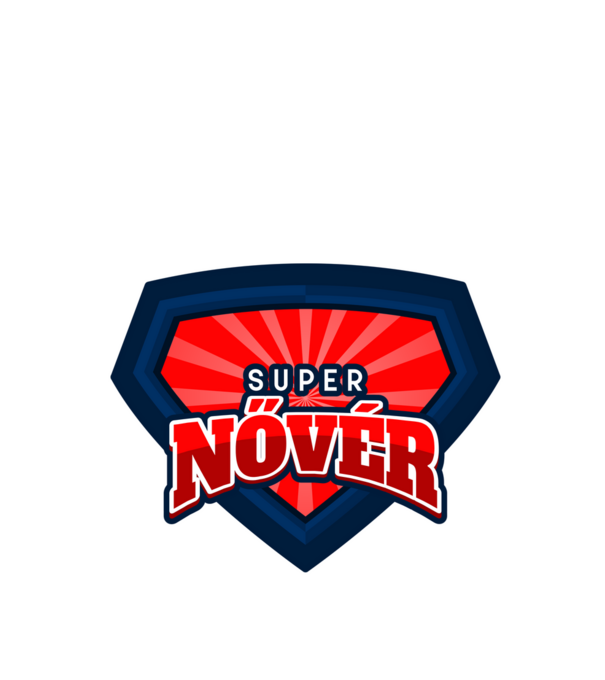 SUPER NŐVÉR minta piros pólón