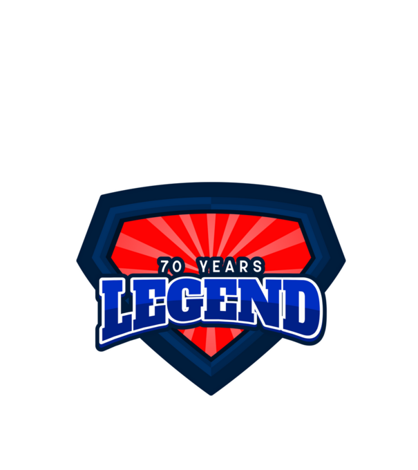 70 YEARS LEGEND minta királykék pólón