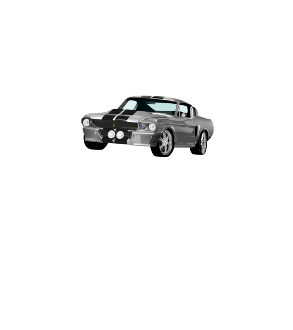 Ford Mustang minta szürke pólón