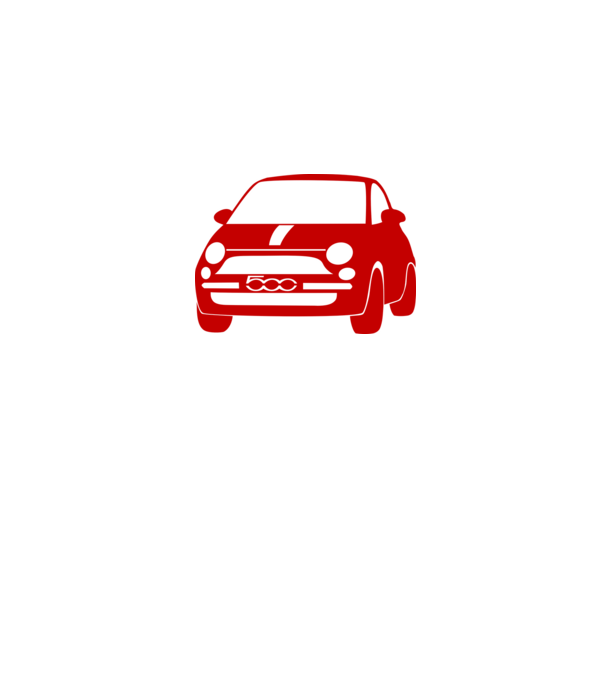Fiat 500 minta szürke pólón