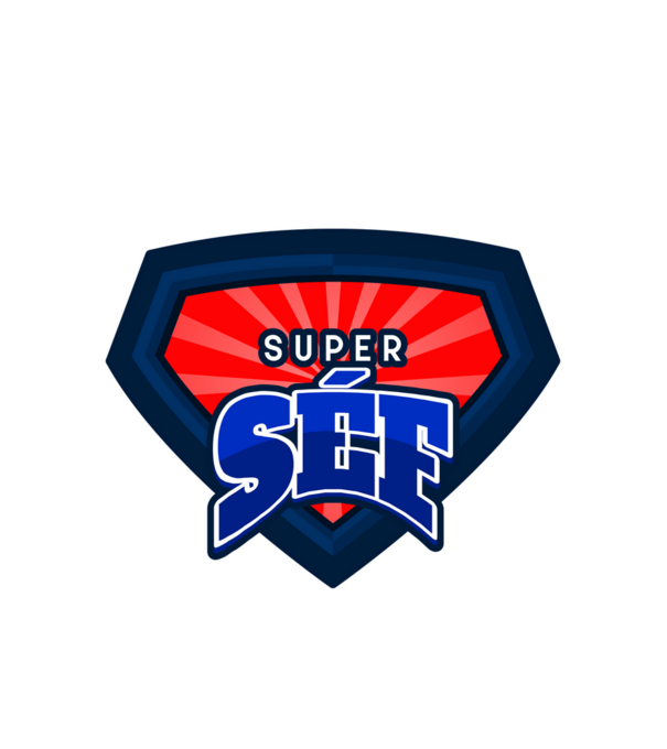 SUPER SÉF minta fehér pólón