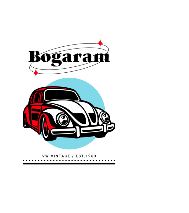 Volkswagen Bogár minta világoskék pólón
