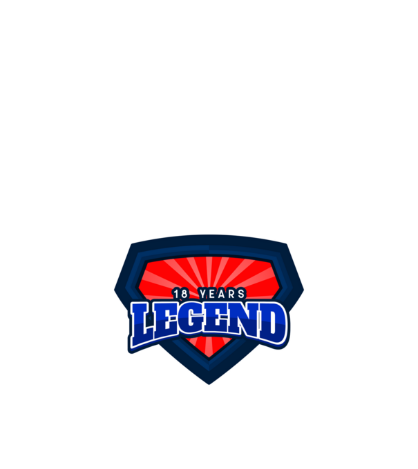 18 YEARS LEGEND minta királykék pólón
