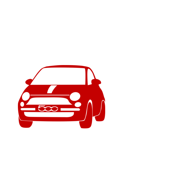 Fiat 500 minta fekete pólón