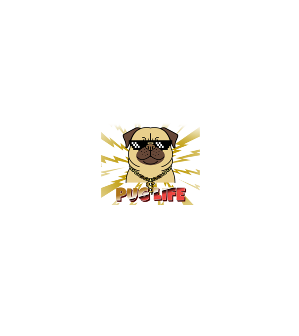 PUG LIFE minta fekete pólón