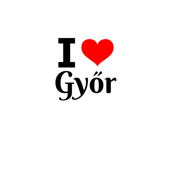 I love Győr minta fehér pólón