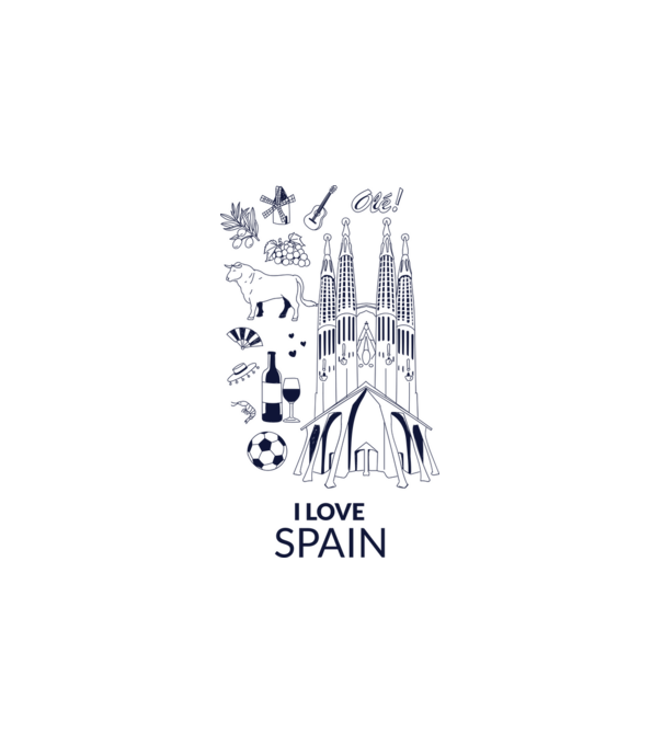 I LOVE SPAIN minta fehér pólón