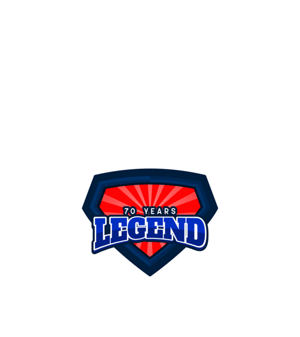 70 YEARS LEGEND minta királykék pólón