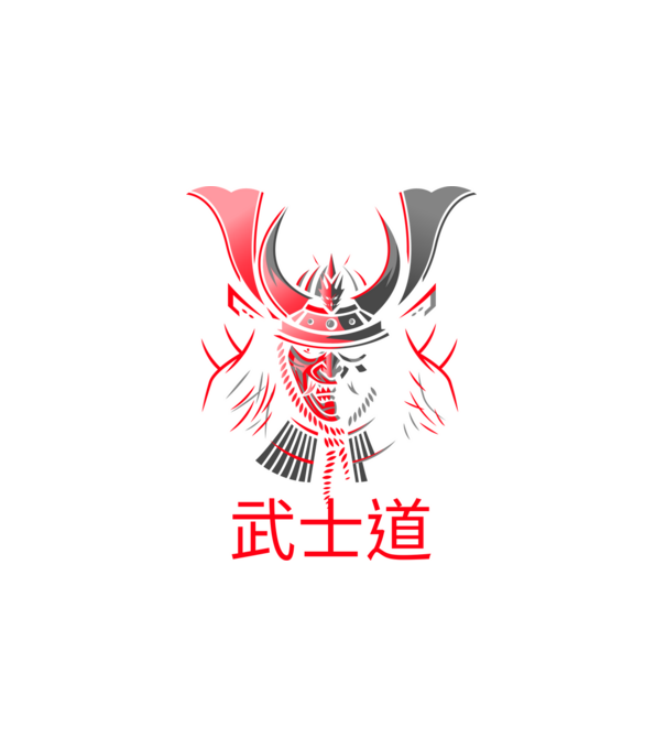 Bushido minta fehér pólón