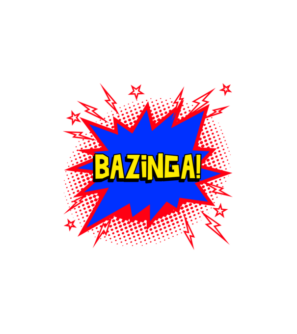 BAZINGA! minta fehér pólón