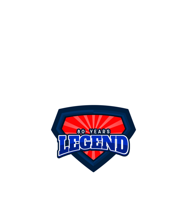 80 YEARS LEGEND minta királykék pólón