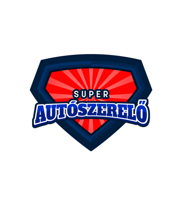 SUPER AUTÓSZERELŐ minta fehér pólón