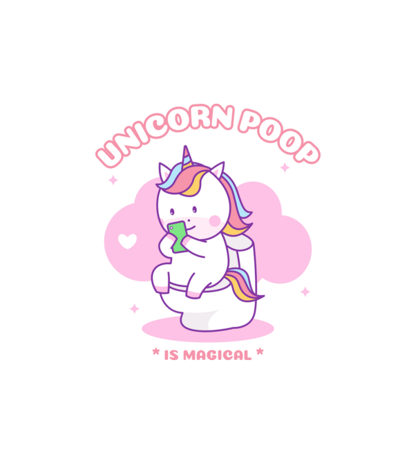 UNICORN POOP IS MAGICAL minta fehér pólón