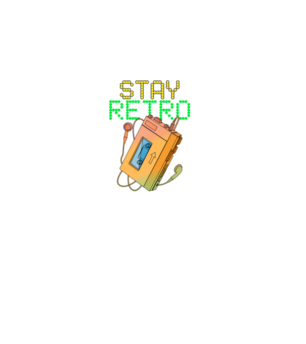Stay retro walkman minta fekete pólón