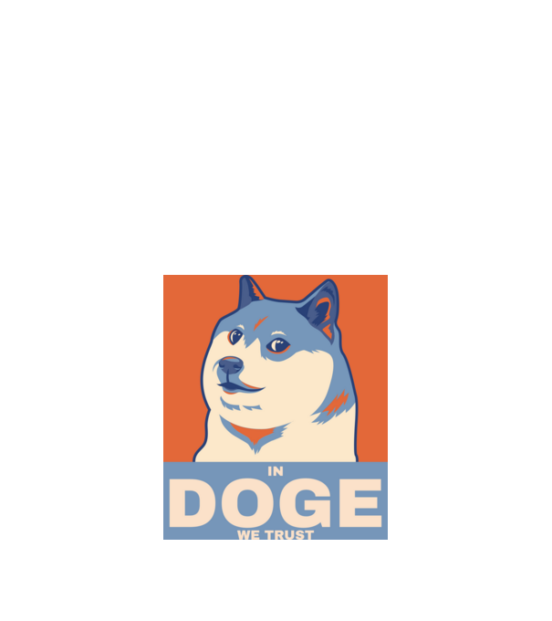IN DOGE WE TRUST minta királykék pólón