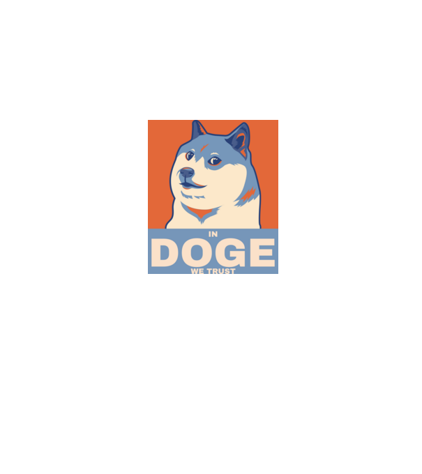 IN DOGE WE TRUST minta farmerkék pólón