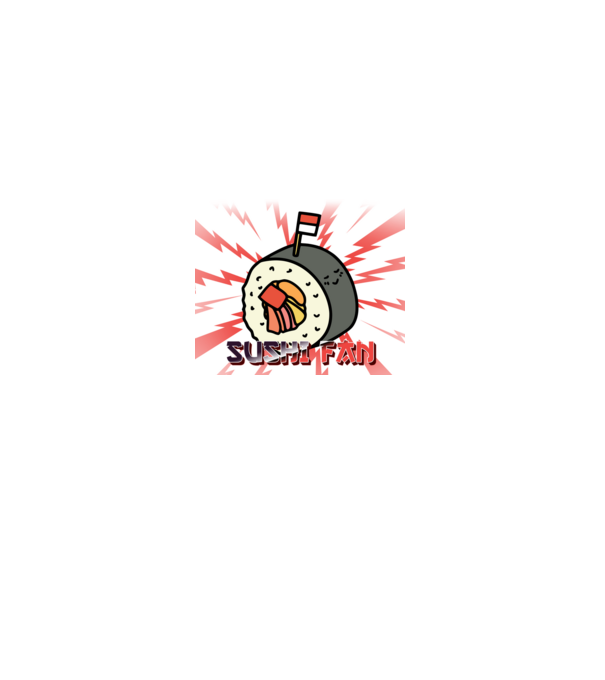 SUSHI RAJONGÓ minta fehér pólón