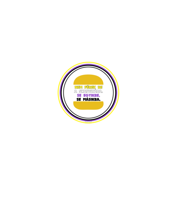 Pride Burger - nonbináris minta fehér/piros pólón
