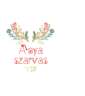 Anya szarvas minta fehér pólón
