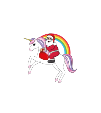 Boldog karácsonyt unikornison minta fehér pólón