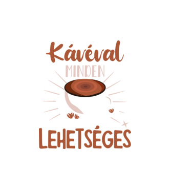 Kávéval miden lehetséges minta fehér pólón