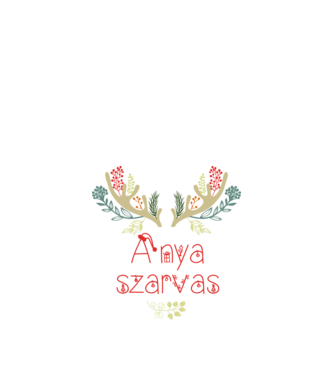 Anya szarvas minta fekete pólón