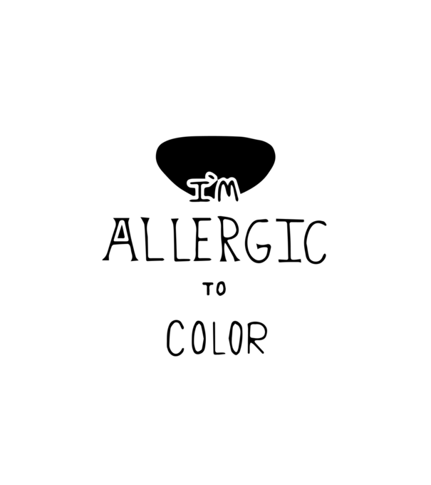 Im allergic to color minta fehér pólón
