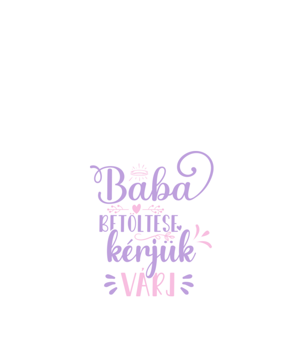 Baba betöltése kárjük várj minta fehér pólón