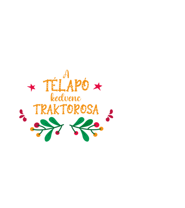 A télapó kedvenc traktorosa minta fekete pólón