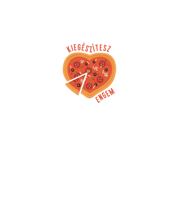 Kiegészítesz engem - pizza minta szürke pólón