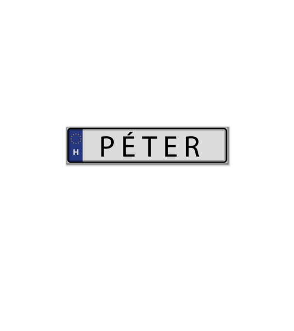 Tábla - Péter minta fehér pólón