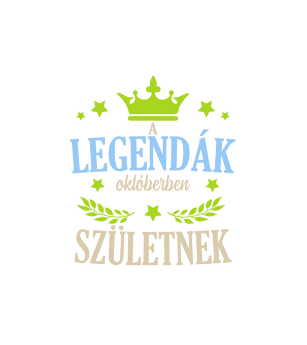 A legendák októberben születnek minta fehér pólón