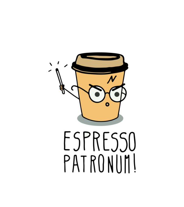 EspressoPatronum minta fehér pólón