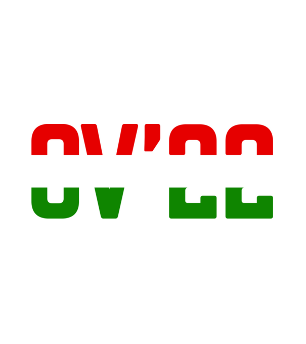 OV22 három színű minta fehér pólón